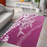 Hawaii Puakenikeni And Maile Lei Area Rug Pink Polynesian Shark Tattoo DT05
