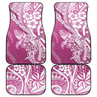 Hawaii Puakenikeni And Maile Lei Car Mats Pink Polynesian Shark Tattoo DT05