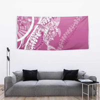 Hawaii Puakenikeni And Maile Lei Tapestry Pink Polynesian Shark Tattoo DT05