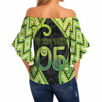 Custom Aotearoa Atua Tanemahuta Off Shoulder Wrap Waist Top God Of Forests Koru Patterns Koru Patterns