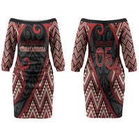 Custom Aotearoa Atua Tumatauenga Family Matching Off The Shoulder Long Sleeve Dress and Hawaiian Shirt God Of War Koru Patterns
