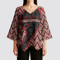 Custom Aotearoa Atua Tumatauenga Kimono Sleeve Blouse God Of War Koru Patterns