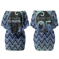 Custom Aotearoa Atua Tangaroa Couples Matching Off Shoulder Short Dress and Long Sleeve Button Shirt God Of Ocean Koru Patterns