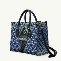 Aotearoa Atua Tangaroa Leather Bag God Of Ocean Koru Patterns