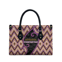 Aotearoa Atua Rongomatane Leather Bag God Of Cultivated Foods Koru Patterns