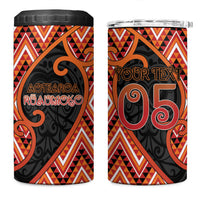 Custom Aotearoa Atua Ruaumoko 4 in 1 Can Cooler Tumbler God Of Volcanoes Koru Patterns