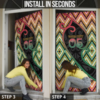 Custom Aotearoa Atua Maui Door Cover Demigod Hero And Trickster Koru Patterns