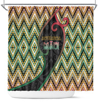 Aotearoa Atua Maui Shower Curtain Demigod Hero And Trickster Koru Patterns