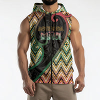 Custom Aotearoa Atua Maui Sleeveless Zip Hoodie Demigod Hero And Trickster Koru Patterns