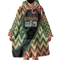 Custom Aotearoa Atua Maui Wearable Blanket Hoodie Demigod Hero And Trickster Koru Patterns