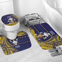Tokelau Christmas Bathroom Set Santa With Tuluma Xmas Tribal Waves - Polynesian Pride