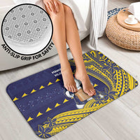 Tokelau Christmas Bathroom Set Santa With Tuluma Xmas Tribal Waves - Polynesian Pride