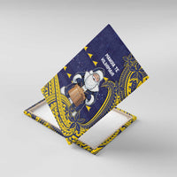 Tokelau Christmas Canvas Wall Art Santa With Tuluma Xmas Tribal Waves - Polynesian Pride