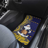 Tokelau Christmas Car Mats Santa With Tuluma Xmas Tribal Waves - Polynesian Pride