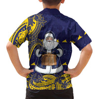 Tokelau Christmas Family Matching Mermaid Dress and Hawaiian Shirt Santa With Tuluma Xmas Tribal Waves DT05 - Polynesian Pride