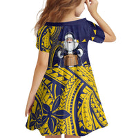 Tokelau Christmas Family Matching Tank Maxi Dress and Hawaiian Shirt Santa With Tuluma Xmas Tribal Waves DT05 - Polynesian Pride