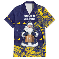 Tokelau Christmas Hawaiian Shirt Santa With Tuluma Xmas Tribal Waves - Polynesian Pride