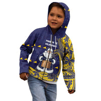 Tokelau Christmas Kid Hoodie Santa With Tuluma Xmas Tribal Waves - Polynesian Pride