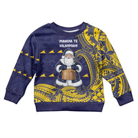 Tokelau Christmas Kid Ugly Christmas Sweater Santa With Tuluma Xmas Tribal Waves - Polynesian Pride