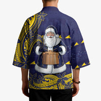 Tokelau Christmas Kimono Santa With Tuluma Xmas Tribal Waves - Polynesian Pride
