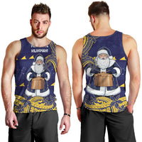 Tokelau Christmas Men Tank Top Santa With Tuluma Xmas Tribal Waves - Polynesian Pride