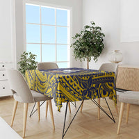 Tokelau Christmas Tablecloth Santa With Tuluma Xmas Tribal Waves - Polynesian Pride