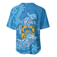 Tuvalu Christmas Baseball Jersey Dolphins Santa Xmas Tribal Waves - Polynesian Pride