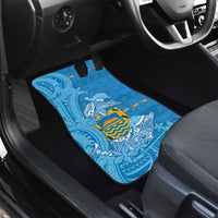 Tuvalu Christmas Car Mats Dolphins Santa Xmas Tribal Waves - Polynesian Pride