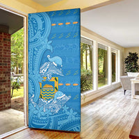 Tuvalu Christmas Door Cover Dolphins Santa Xmas Tribal Waves - Polynesian Pride
