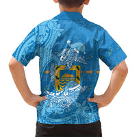 Tuvalu Christmas Family Matching Summer Maxi Dress and Hawaiian Shirt Dolphins Santa Xmas Tribal Waves DT05 - Polynesian Pride