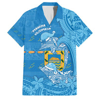 Tuvalu Christmas Hawaiian Shirt Dolphins Santa Xmas Tribal Waves - Polynesian Pride