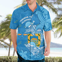 Tuvalu Christmas Hawaiian Shirt Dolphins Santa Xmas Tribal Waves - Polynesian Pride