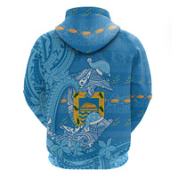 Tuvalu Christmas Hoodie Dolphins Santa Xmas Tribal Waves - Polynesian Pride