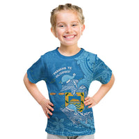 Tuvalu Christmas Kid T Shirt Dolphins Santa Xmas Tribal Waves - Polynesian Pride