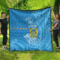 Tuvalu Christmas Quilt Dolphins Santa Xmas Tribal Waves - Polynesian Pride