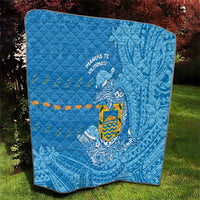 Tuvalu Christmas Quilt Dolphins Santa Xmas Tribal Waves - Polynesian Pride