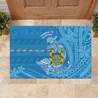 Tuvalu Christmas Rubber Doormat Dolphins Santa Xmas Tribal Waves - Polynesian Pride
