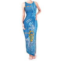 Tuvalu Christmas Tank Maxi Dress Dolphins Santa Xmas Tribal Waves - Polynesian Pride