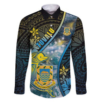 Personalised Tuvalu Family Matching Summer Maxi Dress and Hawaiian Shirt Dolphin On The Waves