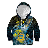 Personalised Tuvalu Kid Hoodie Dolphin On The Waves