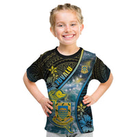 Personalised Tuvalu Kid T Shirt Dolphin On The Waves