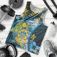 Personalised Tuvalu Men Tank Top Dolphin On The Waves