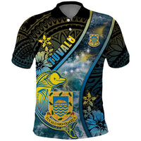 Personalised Tuvalu Polo Shirt Dolphin On The Waves