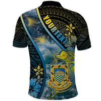 Personalised Tuvalu Polo Shirt Dolphin On The Waves