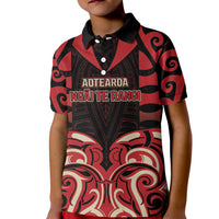 Custom Aotearoa Ngai Te Rangi Kid Polo Shirt New Zealand Traditional Maori Pattern DT05 Kid Red - Polynesian Pride