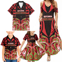 Custom Aotearoa Ngati Maru Family Matching Summer Maxi Dress and Hawaiian Shirt New Zealand Traditional Maori Pattern DT05 - Polynesian Pride