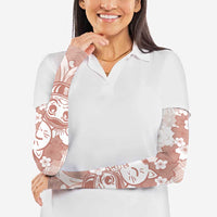 Beige Palaka Hawaiian And Japanese Arm Sleeves Maneki Neko And Sakura Bloom