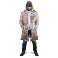 Beige Palaka Hawaiian And Japanese Cloak Maneki Neko And Sakura Bloom