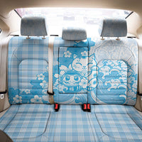 Blue Palaka Hawaiian And Japanese Back Car Seat Cover Maneki Neko And Sakura Bloom