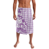 Purple Palaka Hawaiian And Japanese Lavalava Maneki Neko And Sakura Bloom
